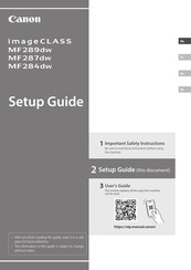 Canon imageCLASS MF284dw Setup Manual