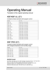 Binder KBF-UL Series Operating Manual