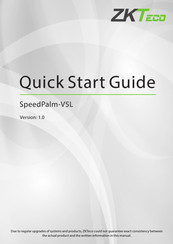 ZKTeco SpeedPalm-V5L Quick Start Manual