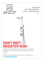 Anzzi AURA SP-AZ078BS Install & Operation Manual