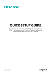 Hisense 70A7100F Quick Setup Manual