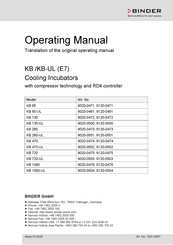 Binder 9120-0500 Operating Manual
