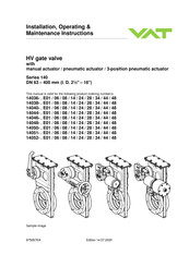 VAT 14038-E08 Installation, Operating,  & Maintenance Instructions