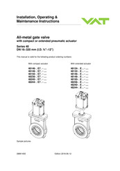 VAT 48236 E7 Series Installation, Operating,  & Maintenance Instructions
