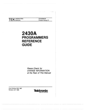 Tektronix 2430A Programmer's Reference Manual