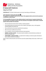 Federal Signal Corporation FT Series Set Up And Configuration