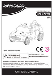 Aiyaplay 370-373V70 Owner's Manual