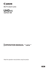 Canon UHD XS CJ27ex7.3B IASE T Operation Manual