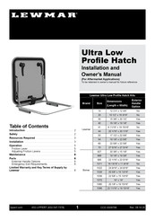 Lippert Lewmar 362414991 Installation And Owner's Manual