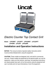 Lincat LPCGFFT Installation And Operation Instruction Manual
