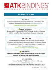 ATK BINDINGS HY 13 FREE User And Maintenance Manual