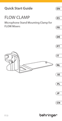Behringer FLOW CLAMP Quick Start Manual