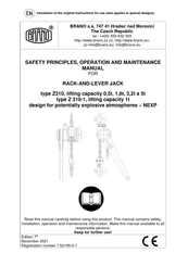 Brano Z310-1 Safety Principles, Operation And Maintenance Manual