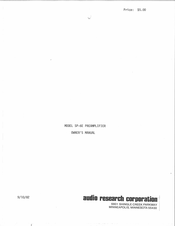 Audio Research SP-6C-1 Owner's Manual