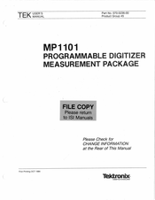 Tektronix MP1101 Manual