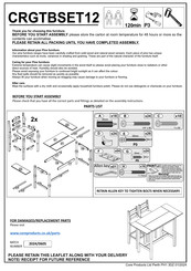 Core Products Corona CRGTBSET12 Quick Start Manual