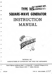 Tektronix 105 Instruction Manual