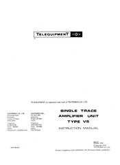 Tektronix Telequipment V5 Instruction Manual