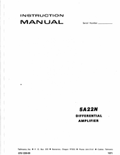 Tektronix 5A22N Manual