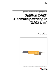Gema OptiGun 2-AX Translation Of The Original Operating Instructions
