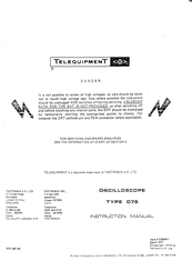 Tektronix TELEQUIPMENT D75 Instruction Manual