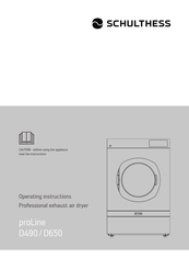 Schulthess proLine D490 Operating Instructions Manual