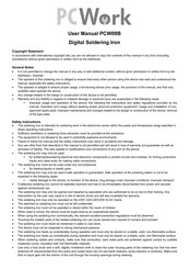 PCWork PCW09B User Manual