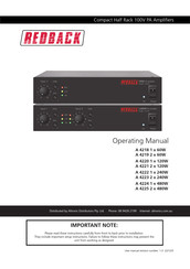 Redback A 4219 Operating Manual