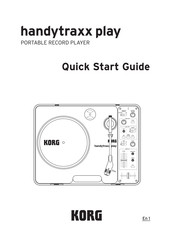Korg handytraxx play Quick Start Manual