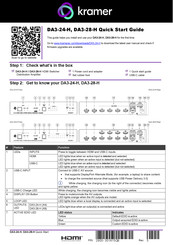 Kramer DA3-28-H Quick Start Manual