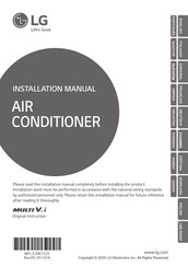 LG Multi V i PRHRZ020 Installation Manual