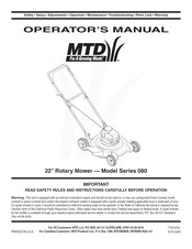 MTD 11A-083A800 Operator's Manual