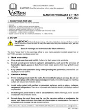 Vaniman Master Problast 3 Titan Original Instructions Manual