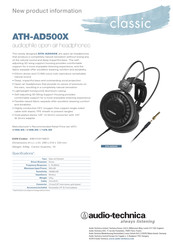 Audio Technica classic ATH-AD900X Instructions