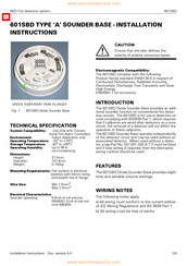 Tyco 601SBD Installation Instructions