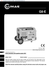Lumag G8-E Operating Instructions Manual