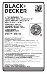 Black & Decker BFB09B Instruction Manual