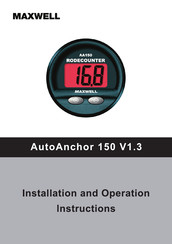 Maxwell AutoAnchor 150 V1.3 Installation And Operation Instruction Manual