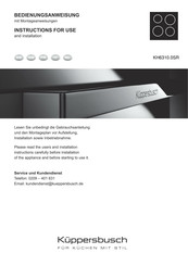 Kuppersbusch KH6130.0SR Instructions For Use And Installation
