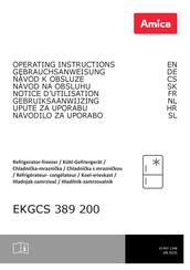 Amica EKGCS 389 200 Operating Instructions Manual