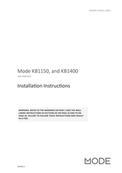 MODE KB1150 Installation Instructions Manual