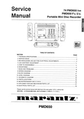 Marantz PMD650FB Service Manual
