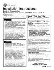 GE Profile PBT865SMPES Installation Instructions Manual