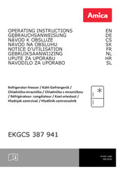Amica EKGCS 387 941 Operating Instructions Manual