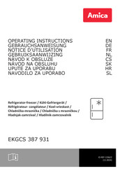 Amica EKGCS 387 931 Operating Instructions Manual