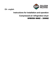 Sullivan-Palatek SPRVSD 1750Z Instructions For Installation And Operation Manual