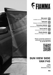 Fiamma SUN VIEW SIDE VAN F45 Installation And Usage Instructions