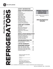 GE PSS28KYHBCFS Owner's Manual & Installation Instructions
