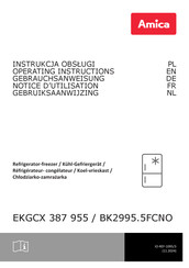 Amica BK2995.5FCNO Operating Instructions Manual