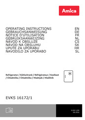 Amica EVKS 16172/1 Operating Instructions Manual